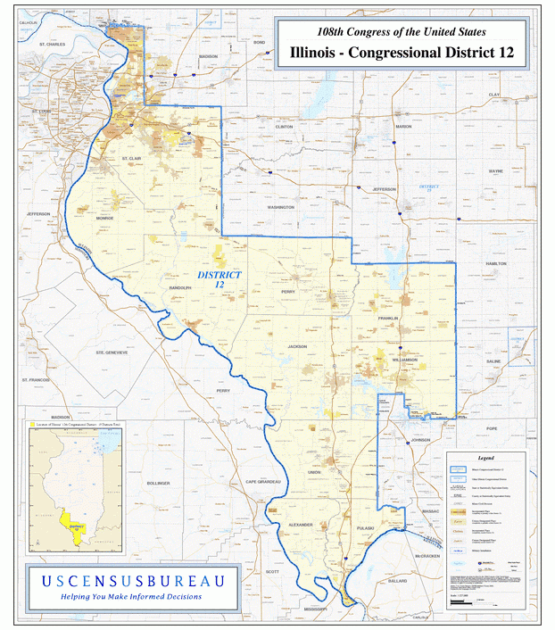伊利诺伊州行政区划图